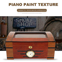 DJR Humidor in Cedro, Top in Vetro Fatto a Mano Sigaro in Cedro Spagnolo Fodera per armadietto per sigari di Grande capacità (25-50 sigari)