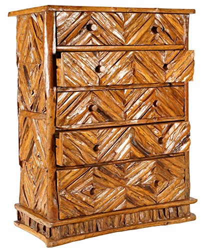 Windalf - Cassettiera in legno di teak, 140 cm