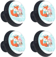 Cute Christmas Fox and Owl Pomelli per Porta Set di 4 Pomelli per Mobili Manopole per Cassetti Cucina Armadio Vetro