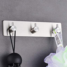 Gancio bagno cucina Potente Autoadesivo Asciugamano Asciugamano Ganci 3 Ganci In Acciaio Inox Impermeabile Porta Parete Ganci Appendiabiti Appendiabiti for Cucina Bagno Soggiorno Gancio per asciugaman