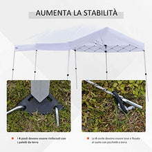 Outsunny Gazebo Pieghevole 6x3m, Richiudibile e Pop up da Giardino in Acciaio e Tessuto Bianco, per Eventi o Campeggio con Borsa da Viaggio
