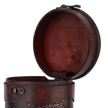 Scatola da vino portatile rotonda in legno vintage singola scatola di vino rosso con manico cucina retrò regalo cremagliere del vino