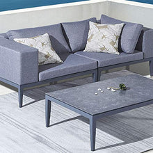 Meubletmoi - Divano angolare da giardino, in stile marittimo, in alluminio e rivestimento idrorepellente, TOMI