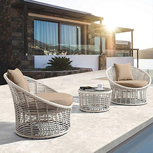 Aimir Set di Mobili da Giardino per Esterni, Sedia da Giardino in Rattan Sedia da 3 Pezzi Tavolo da tè Combinazione Cortile Conversazione per Il Tempo Libero Arredamento per La Casa