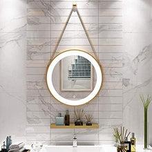 Specchio Oro/Black Frame Bagno a Muro LED Touch con Hotel Luminoso Illuminato Trucco Decorativo Rotondo 40 cm 50cm 60cm 70cm 80cm-Oro_80 cm. Evolutions