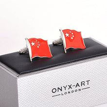 Onyx-Art Cufflinks - China Flag - Chinese Flying Flag