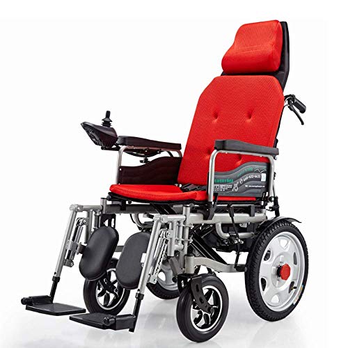 Accessori per la casa Sedie a rotelle per disabili per anziani Deambulatore elettrico leggero pieghevole con controller e schienale reclinabile e doppio motore potente per utenti anziani e disabili