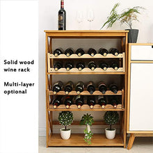 YQJ Portabottiglie per Vino in Legno da Appoggio per Bottiglie da Cucina da Bar, Portabottiglie Impilabile Espandibile con Grande Portante, Disponibile Multistrato,Natural,3tier/18slot