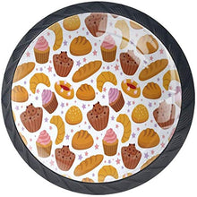 Pane Cupcake Modello Pasticceria Francese Pomelli per Porta Set di 4 Pomelli per Mobili Manopole per Cassetti Cucina Armadio Vetro
