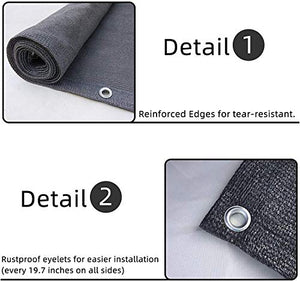 Frangivista e Telo frangivento per balconi Paravento per balcone Rete frangivento grigia Rete ombreggiante per recinzione anti-UV per balcone da giardino esterno QAF210315(Color:Grey,Size:85x 450cm)