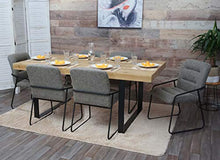 Set 6X sedie Sala Pranzo Soggiorno Cucina HWC-H45 Metallo Verniciato Ecopelle Grigio