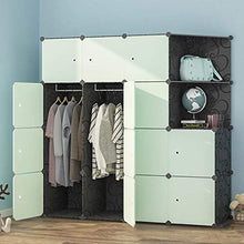 WCY Guardaroba Semplice Combinazione Pieghevole Assemblaggio Panno Armadio Economico Semplice Cabinet Tipo Moderno Plastica Plastica (Verde) Guardaroba Combinato (Dimensioni: 147x47x147cm) yqaae