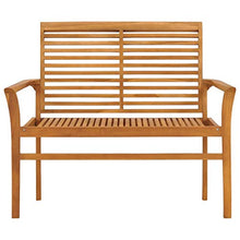 BIGTO - Panca da giardino in legno massello di teak, sedia da giardino, 112 x 55 x 94 cm