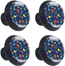 Ocean Life Jellyfish Octopus Seaweed Navy Pomelli per Porta Set di 4 Pomelli per Mobili Manopole per Cassetti Cucina Armadio Vetro