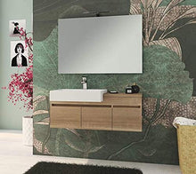 MANUTENCASA ITALIA free100 Mobile Bagno sospeso cm 100, lavabo in Ceramica Ampio Specchio con Lampada LED, Due Ampie Ante e cassetto Laterale