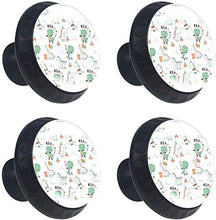 Simpatici dinosauri Green Dino Gioca a giocattoli Pomelli per Porta Set di 4 Pomelli per Mobili Manopole per Cassetti Cucina Armadio Vetro