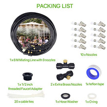 Landrip Kit di nebulizzazione da Esterno Terrazzo Gazebo,Impianto di Raffreddamento Nebulizzazione per Ombrellone Gazebo Refrigerio (8M)