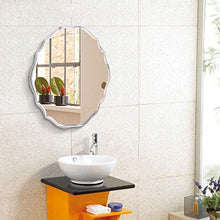 WZH Specchio da Bagno antiappannamento | Specchio per Il Trucco a Parete | Specchio Ovale sospeso | Specchio Decorativo Senza Cornice | 60x90cm