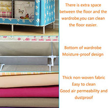 KGESM Armoire Pliable portative,avec 2 Rails suspendus,6 étagères,Organisateur de Rangement de vêtements,Armoire en Tissu pour Chambre à Coucher (105x45x170cm)