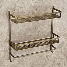 JKCKHA Northern Europe. Bella a Due Strati Vintage + Stelo Ottone Antico Ottone Materiale 1 Bagno mensola/Ripiano Multifunzione