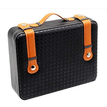 GJNWRQCY Humidor per sigari Scatola per sigari in Cedro con igrometro e umidificatore, Scatola per sigari da Viaggio Portatile in Pelle per sigari Humidor,Nero