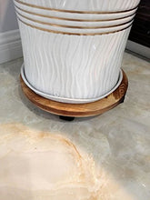 ZYLE Carrello portavasi in bambù Mobile con Vaso for Fiori con 4 Ruote Base Rotante (30x30 cm) (Color : Round)