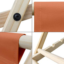 ECD Germany Sedia Sdraio Pieghevole in Legno di Pino e Tessuto Oxford - fino a 120 kg - Colore Arancione - Lettino Prendisole Spiaggia Balcone Giardino Terrazza Piscina Spiaggina da Esterno Resistente