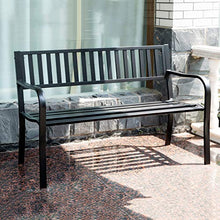 Panchina da Giardino Panchine in Metallo per Esterni, Sedia in Ghisa con Struttura in Acciaio per Patio Parco Giardino Portico Anteriore Percorso Cortile Arredamento da Giardino Mobili da Ponte, NER