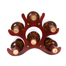 GJSN Portabocchiaia, Desktop Rosso Scuro Semplice e Resistente Posto Solido e Stabile 6 Bottiglie Di Vino Decorazione Creativa