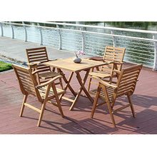 CGBF-Tavolo e Sedie Pieghevoli da Giardino in Teak da Esterno per Patio, Balcone, Bistrot, Terrazza, Mobili in Legno, Impermeabile,B
