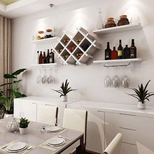 JIU Scaffale per Vino in Legno Armadio di Stoccaggio Sospeso A Parete Soggiorno Cantinetta Pensile Ecologico Portabottiglie per Vino Impermeabile (Color : White)