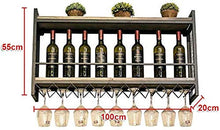 DJSMjbj Scaffali Galleggiante Nordic Style Wine Rack Wall Hanging Ferro Battuto di Legno Parete attrezzata Vino Display Stand Rack Wine Glass Goblet Ripiani Decke (Size : 100cm)
