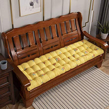 Dieluny, cuscino per panca da giardino, per esterni e interni, con imbottitura in papasan, cuscini per sedia a dondolo, spessi e trapuntati, colore: giallo, 52 x 160 cm