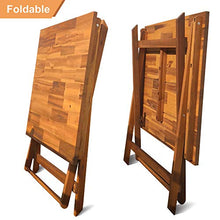 INTERBUILD Sydney Tavolo pieghevole in legno per patio, 75 x 75 x 73 cm, finitura in teak dorato