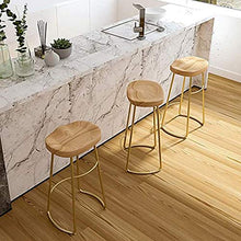 YUANP Sgabelli da Bar Altezza del Bancone Moderno Sedie per Bar Ristoranti caffè Casa Cucina Sala da Pranzo Seduta in Legno Gamba in Metallo Dorato,72CM