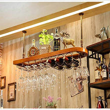 FYHH-JZHY Portabottiglie Europeo in Legno Massello, Portabottiglie Creativo, Bicchiere da Vino Rosso, Calice, Bicchiere, Sottosopra, A.