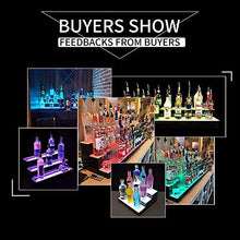 HYDDG - Espositore a 2 ripiani a LED da banco per bottiglie di liquore, con telecomando a LED a colori RF per compleanni, matrimoni, feste di Natale