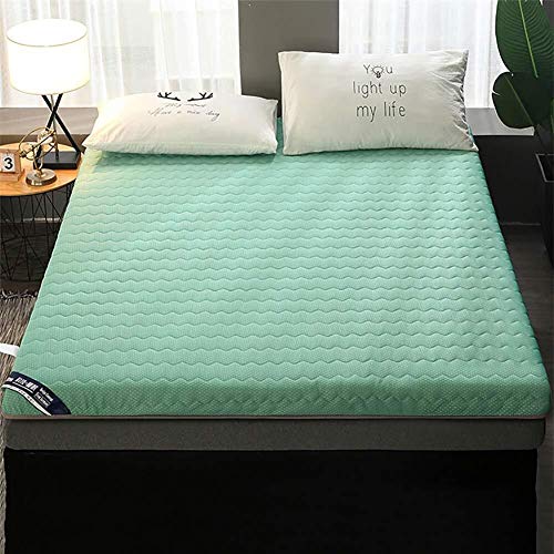 TUTUMAO Futon Coprimaterasso Morbido, Respirabile Comodo Materasso Sleeping Pad Pieghevole Tatami Mattress Bedroom Bedroom Flat (Color : Verde, Size : 120x200cm(47x79inch))