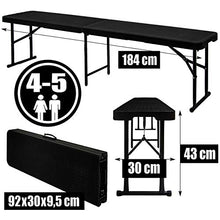 AMANKA - Panca da Giardino, Pieghevole, Resistente alle intemperie, 184 x 30 x 43 cm, Effetto Rattan