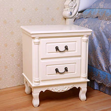 MMWYC Comodino 2 Livelli Lati Comodino Comodino Contenitore Comodino Camera da Letto Armadio Moda mobili Comodino Classico Stile Bianco (Color : Ivory White)