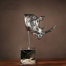 LSXUE Arti Creative Rinoceronte Testa Placcatura Artigianato Arredamento for La Casa in Resina Wine Cooler Ornamenti Decorativi Dono