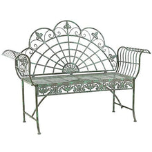Panchina del Terrazza Parco Panche per Tempo Libero All'aperto, Panca da Giardino in Ghisa Resistente alle Intemperie e Antiruggine, Panche Decorative Retrò Singole e Doppie con Schienali e Bracciol