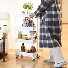 Knoijijuo Trolley 4 Livelli, Cucina Soggiorno Sala da Bagno Camera Auto Abstell, Carrello Multifunzionale con Ruote,Bianca