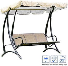 SFGHOUSE Copertura per altalene a 3 posti, protezione UV, impermeabile, per mobili da giardino e accessori (195 x 132 x 15 cm, beige)