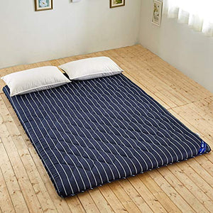 Lovehouse - Materassino trapuntato in cotone, ipoallergenico, per letto matrimoniale, stile giapponese futon Tatami, colore: Blu