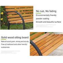 Outdoor furniture Semplice panchina da Giardino per 2 Persone, panchine per terrazze all'aperto Resistenti alle intemperie, panchina in Legno massello e Metallo ghisa 120 × 65 × 80 cm