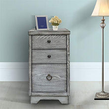 Cassettiera American Country Style Governo di Legno a 3 cassetti Grigio Comodino cassetti Night Stand for Camera da Letto Cassettiera da posizionare sul Pavimento del Governo per Corridoio Soggiorno