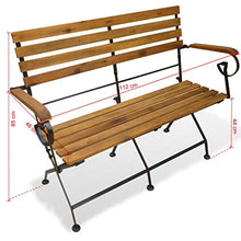 FAMIROSA Panchina da Giardino Pieghevole 112 cm Legno Massello d'Acacia