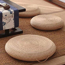 WWZL Cuscino Tatami Pouf Rotondo Cuscini Portatili Tappetino Yoga Morbido da Meditazione in Paglia, Decorazione Finestra del Pavimento Spessore 11 cm, Diametro,50cm