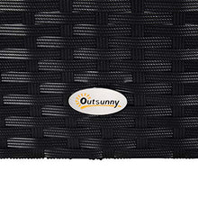 Outsunny Set 7 Pezzi Salotto da Esterni con Poltrona Pouf Tavolino| Mobili da Giardino in Rattan | Colore: Nero, Beige